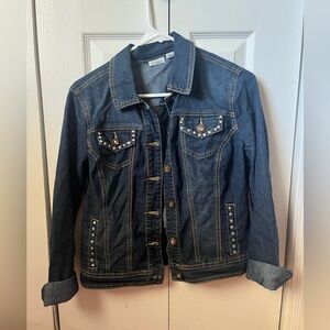 Cato's Blue Denim Jacket with Stud Accents